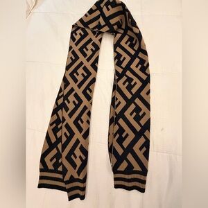 Fendi Black and Tan Scarf